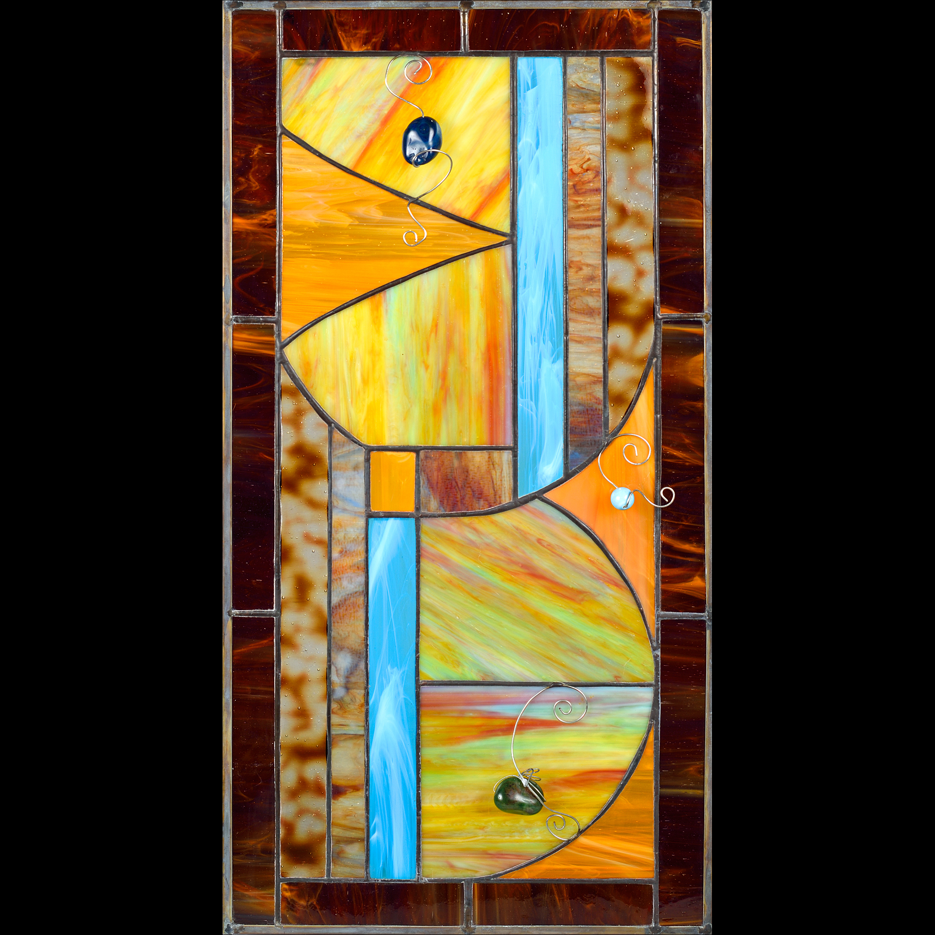 An abstract stained-glass window.